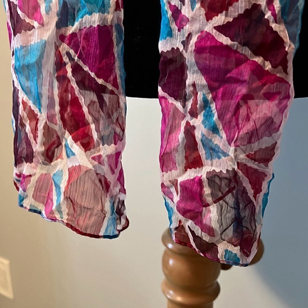 dELiAs Women's Multicolor Geometric Polyester Scarf - Picture 3 of 5